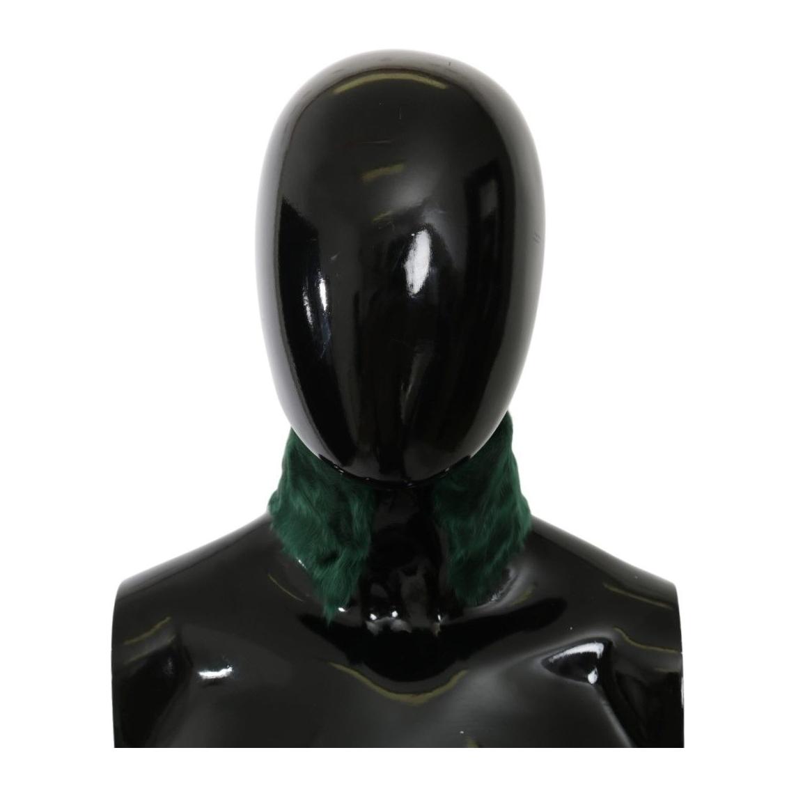 Dolce & Gabbana Luxurious Green Lambskin Scarf for Women Dolce & Gabbana Black
