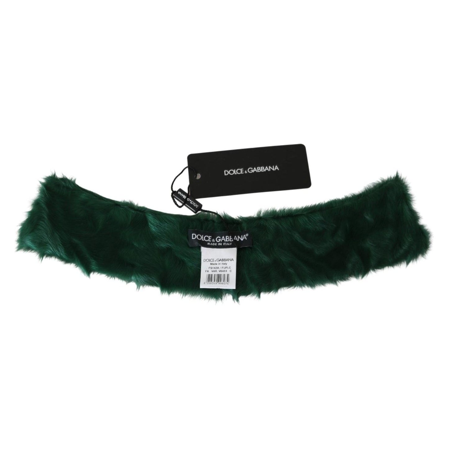 Dolce & Gabbana Luxurious Green Lambskin Scarf for Women Dolce & Gabbana Black