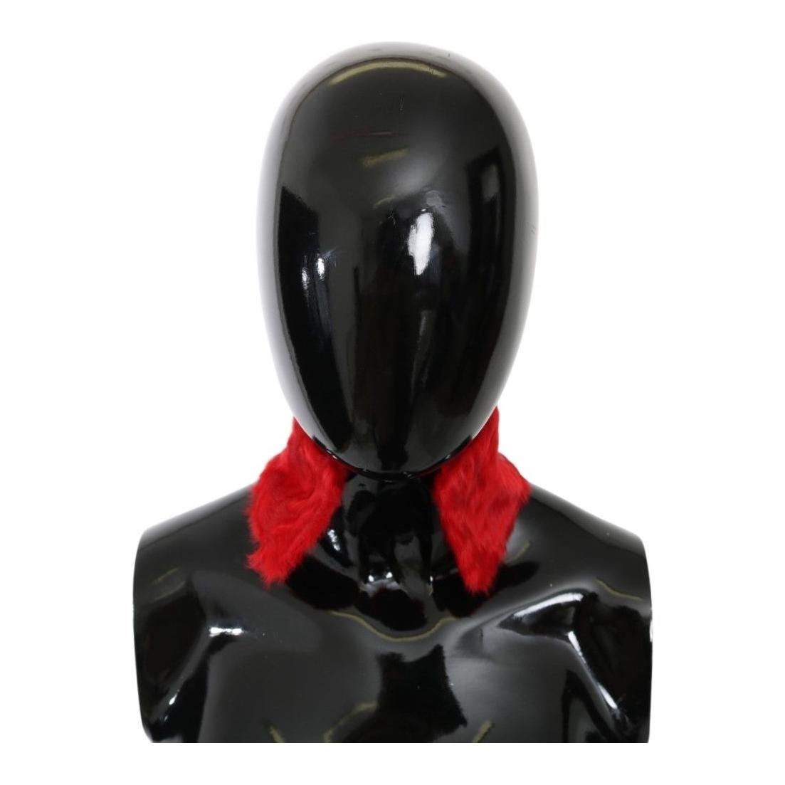 Dolce & Gabbana Elegant Red Lambskin Scarf Dolce & Gabbana Black