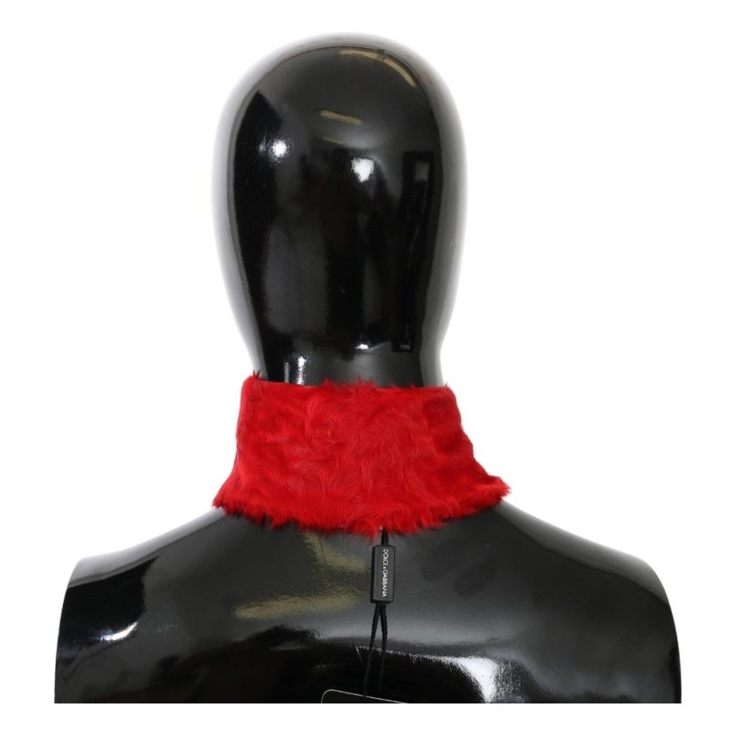 Dolce & Gabbana Elegant Red Lambskin Scarf Dolce & Gabbana Dark Slate Gray