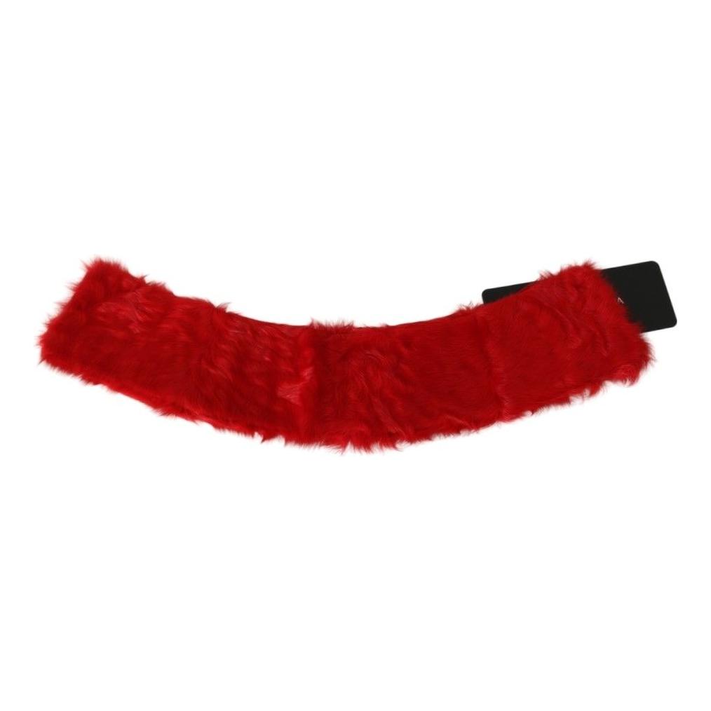 Dolce & Gabbana Elegant Red Lambskin Scarf Dolce & Gabbana Dark Red