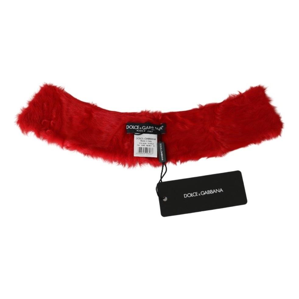 Dolce & Gabbana Elegant Red Lambskin Scarf Dolce & Gabbana Dark Red