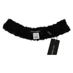 Dolce & Gabbana Elegant Black Lambskin Scarf Fur Scarves Dolce & Gabbana Black