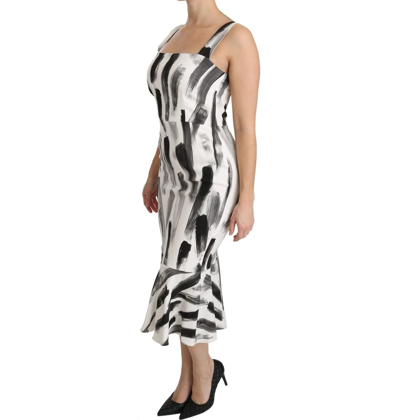 Dolce & Gabbana Chic Monochrome Sheath Midi Dress Dolce & Gabbana Rosy Brown