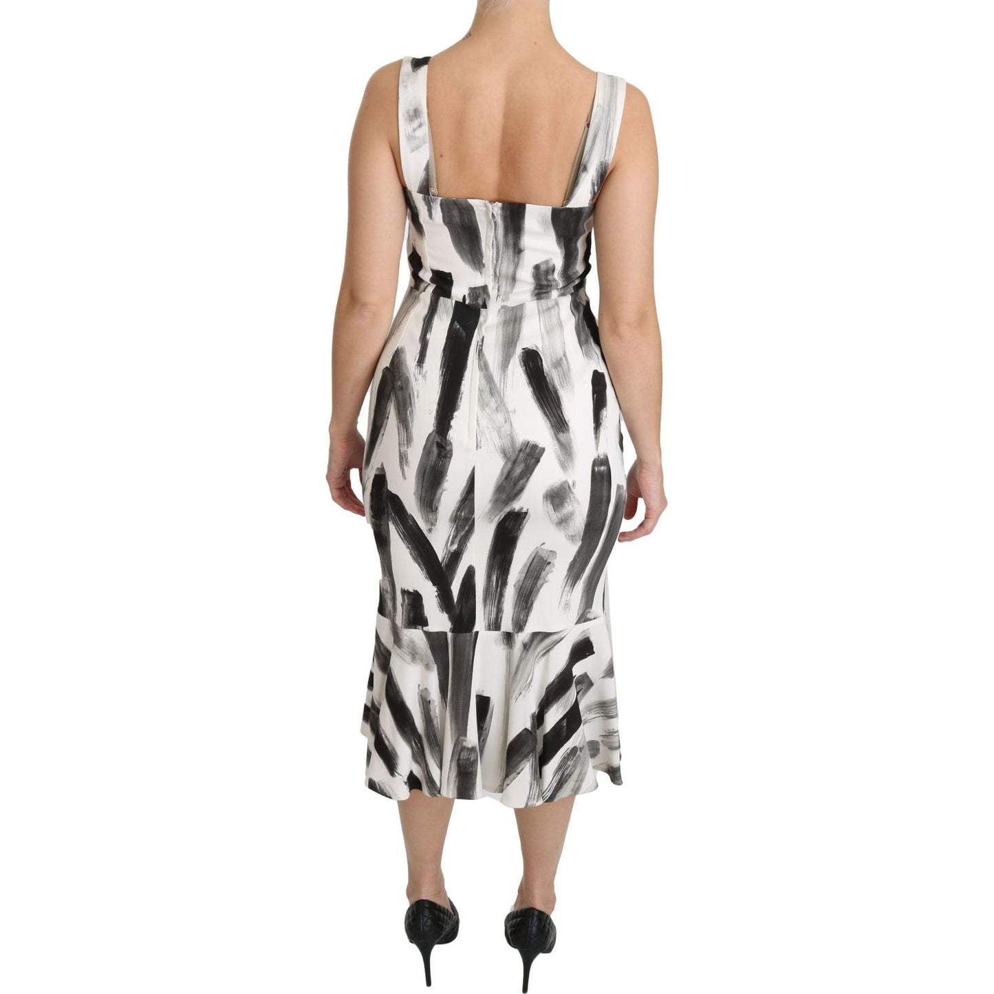 Dolce & Gabbana Chic Monochrome Sheath Midi Dress Dolce & Gabbana Rosy Brown