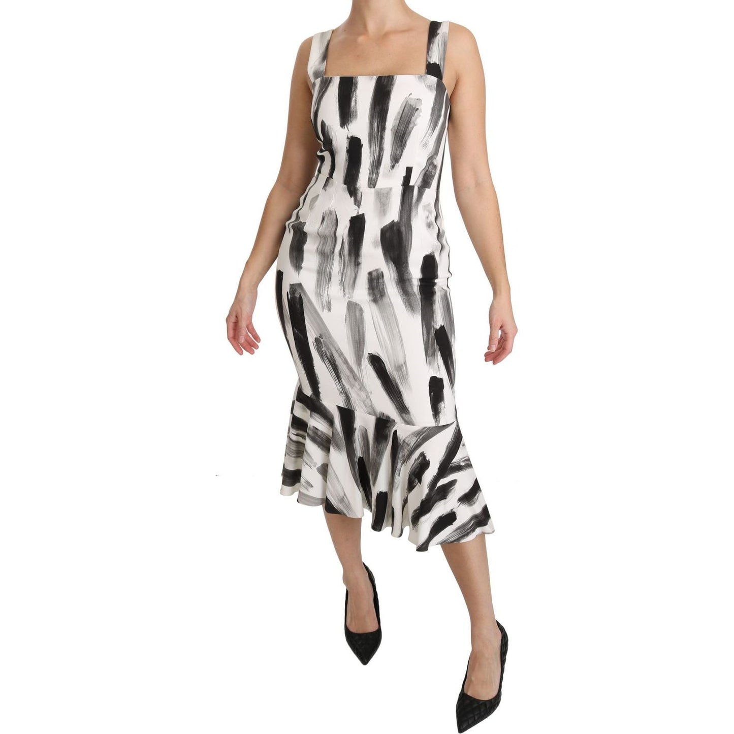 Dolce & Gabbana Chic Monochrome Sheath Midi Dress Dolce & Gabbana Rosy Brown