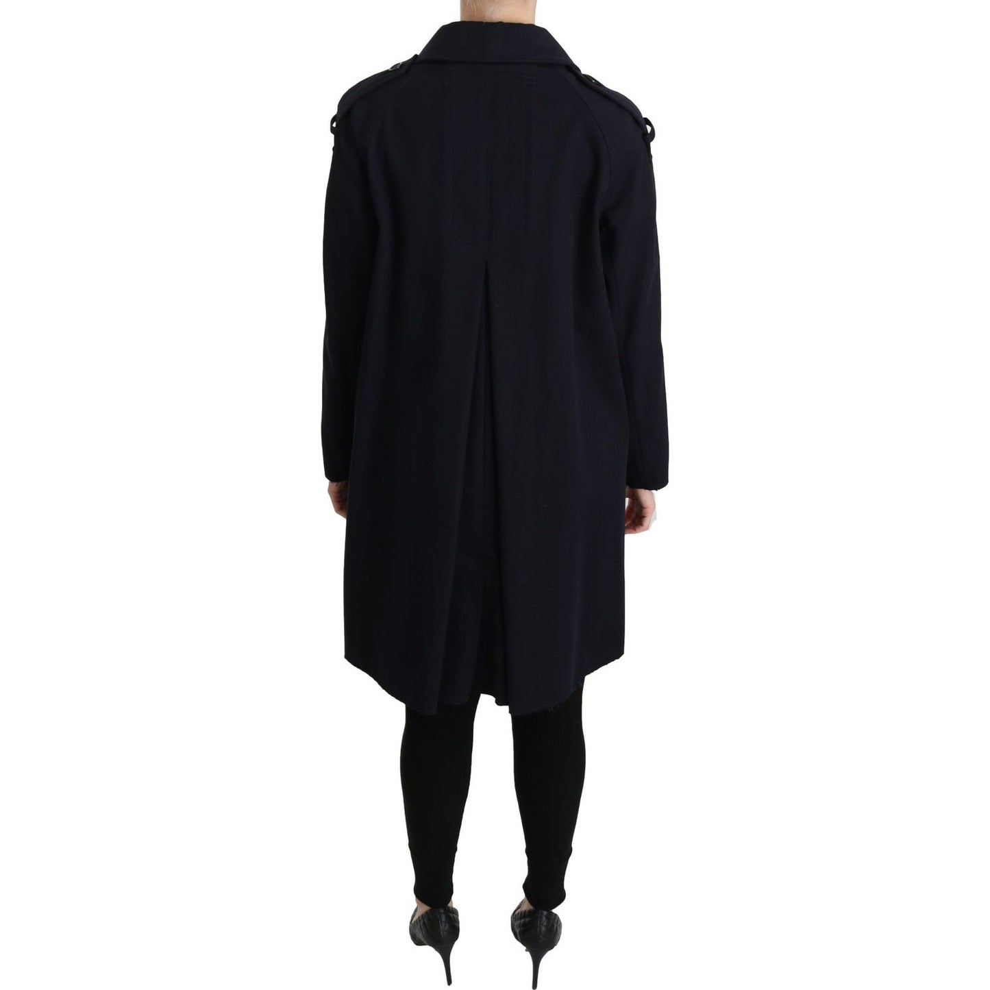 Dolce & Gabbana Elegant Polka Dot Lined Blue Jacket Coats & Jackets Dolce & Gabbana Black