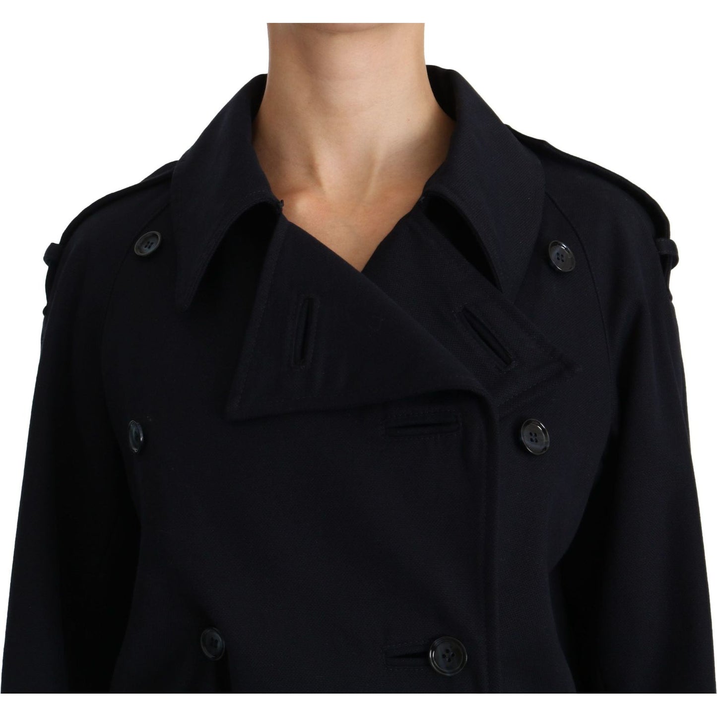 Dolce & Gabbana Elegant Polka Dot Lined Blue Jacket Coats & Jackets Dolce & Gabbana Black