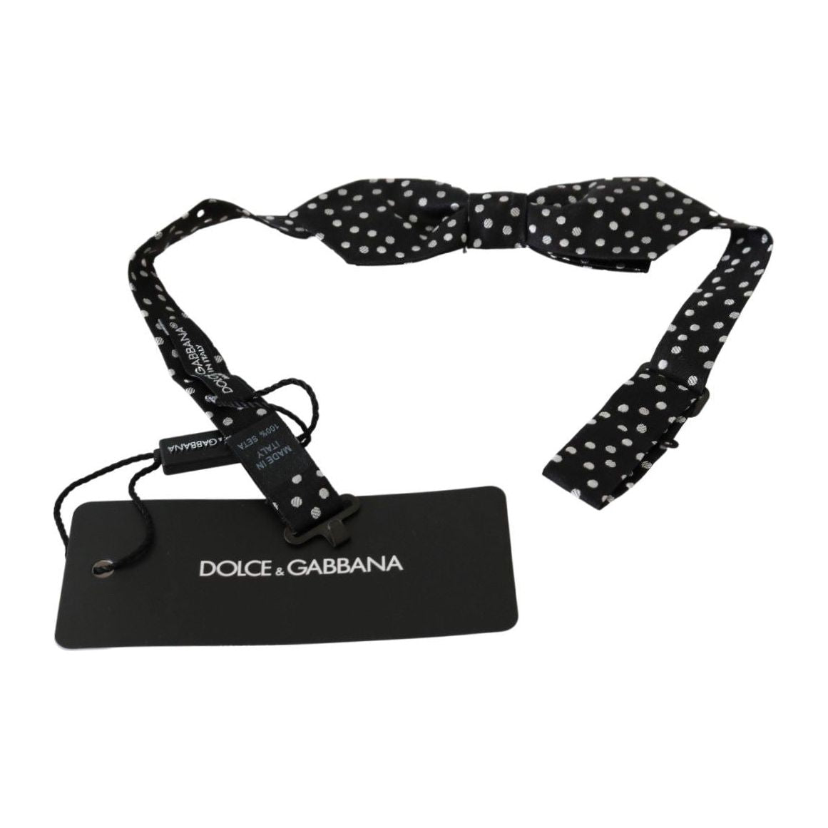 Dolce & Gabbana Elegant Black Polka Dot Silk Bow Tie Dolce & Gabbana Black