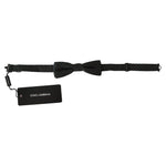 Dolce & Gabbana Elegant Silk Gray Patterned Bow Tie Bow Tie Dolce & Gabbana Black