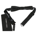 Dolce & Gabbana Elegant Silk Gray Patterned Bow Tie Bow Tie Dolce & Gabbana Dark Slate Gray