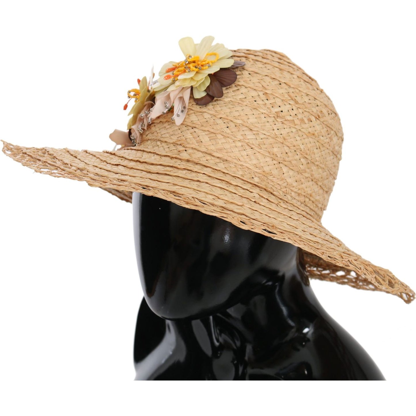 Dolce & Gabbana Elegant Beige Floral Bucket Hat Dolce & Gabbana Tan