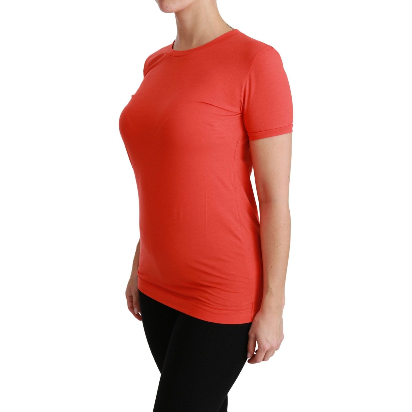 Dolce & Gabbana Elegant Red Crewneck Short Sleeve Tee Dolce & Gabbana Firebrick