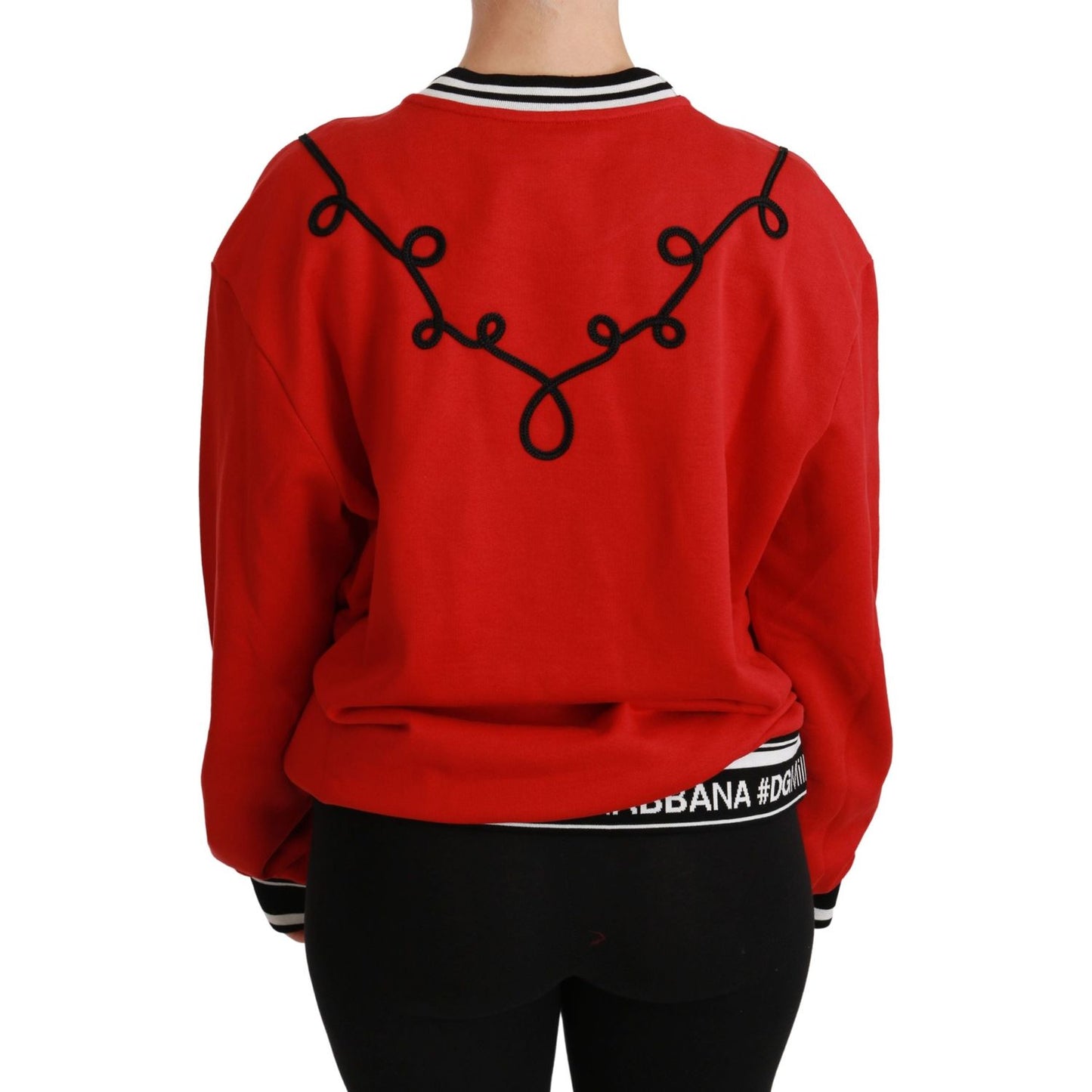 Dolce & Gabbana Red Queen Sequined Love Pullover Sweater