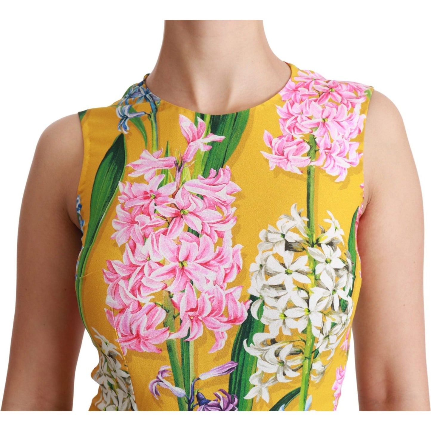 Dolce & Gabbana Sunshine Floral Crewneck Sleeveless Blouse Dolce & Gabbana Dark Khaki