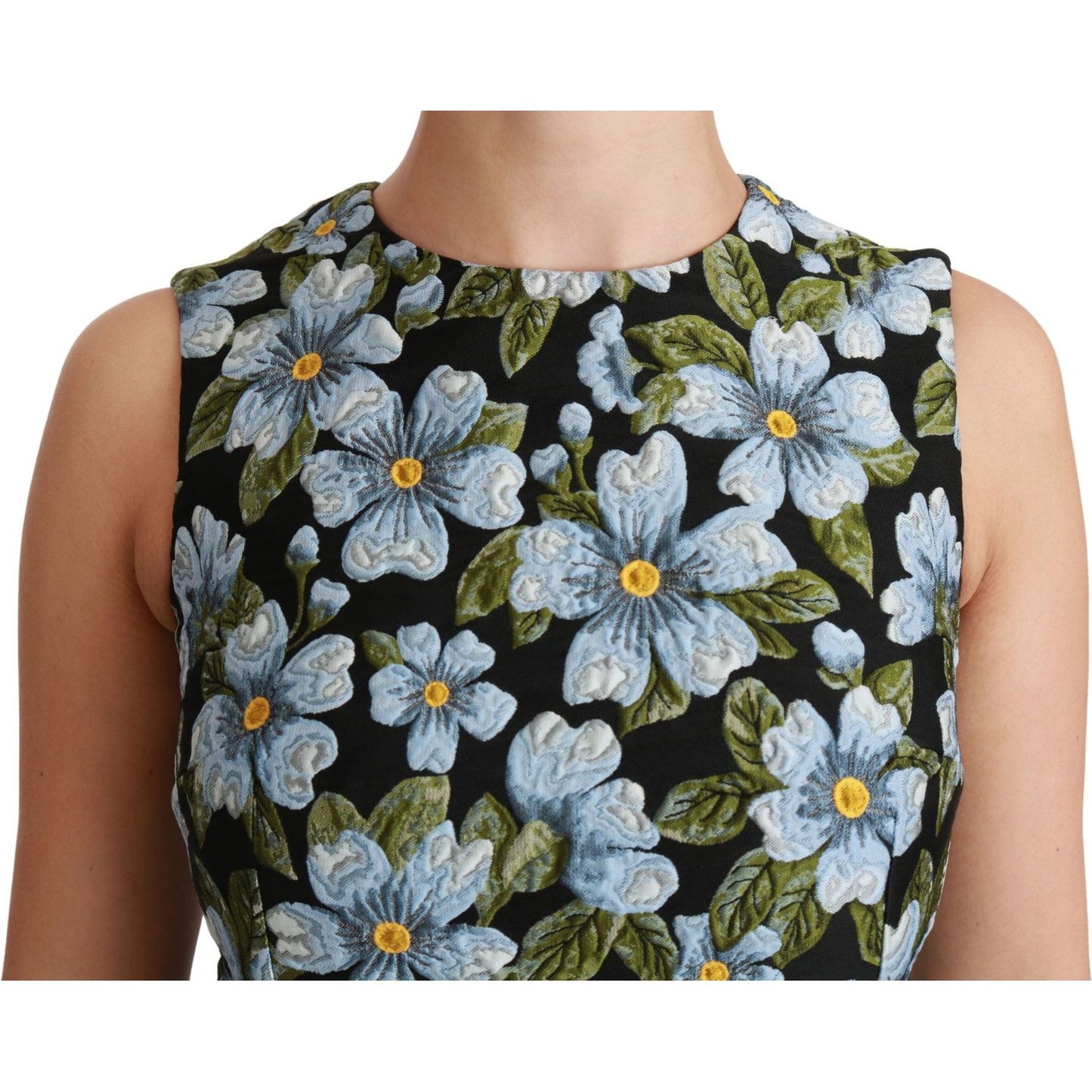 Dolce & Gabbana Elegant Floral Mini Shift Dress Dolce & Gabbana Dark Gray