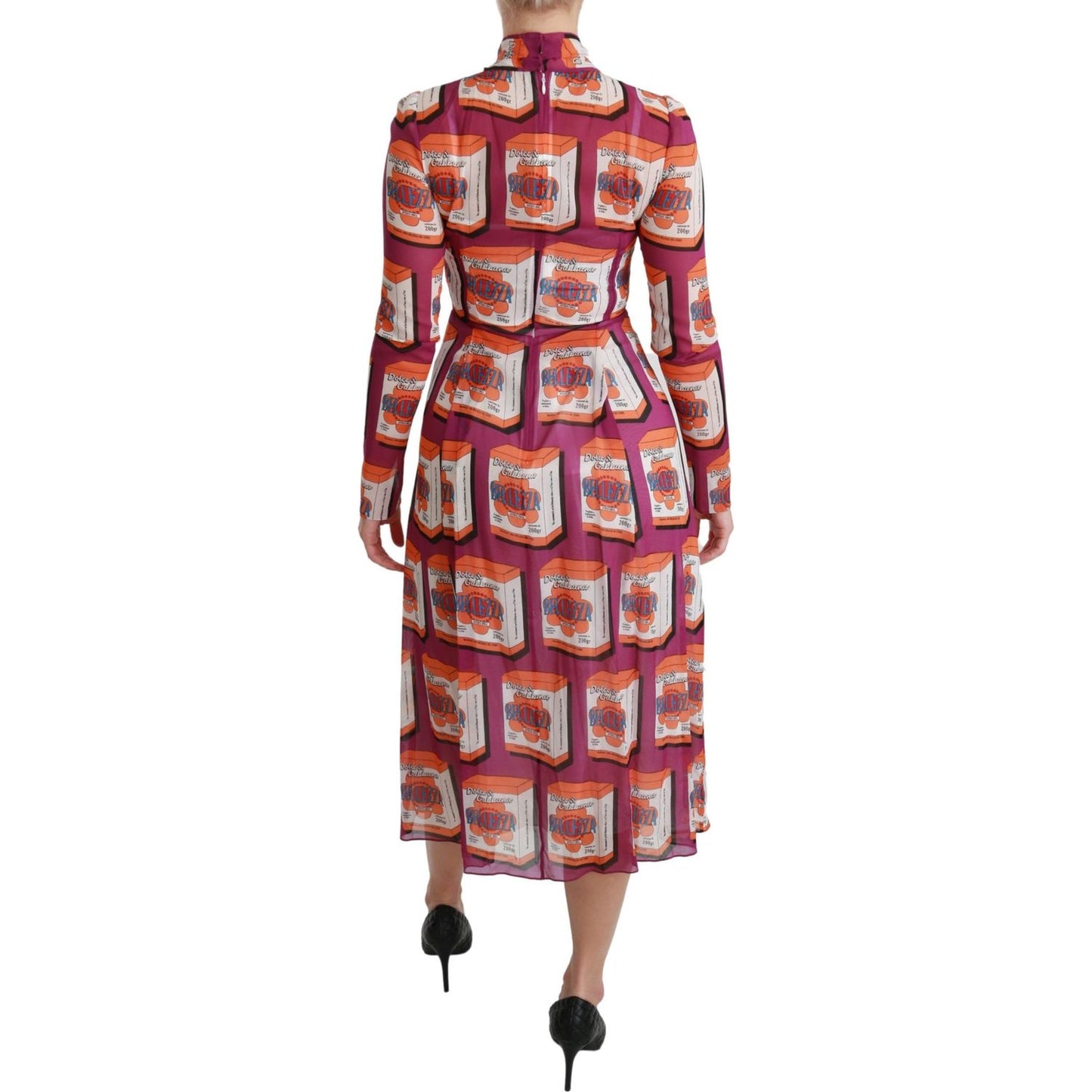 Dolce & Gabbana Elegant Bellezza Print Silk Maxi Dress Dolce & Gabbana Sienna