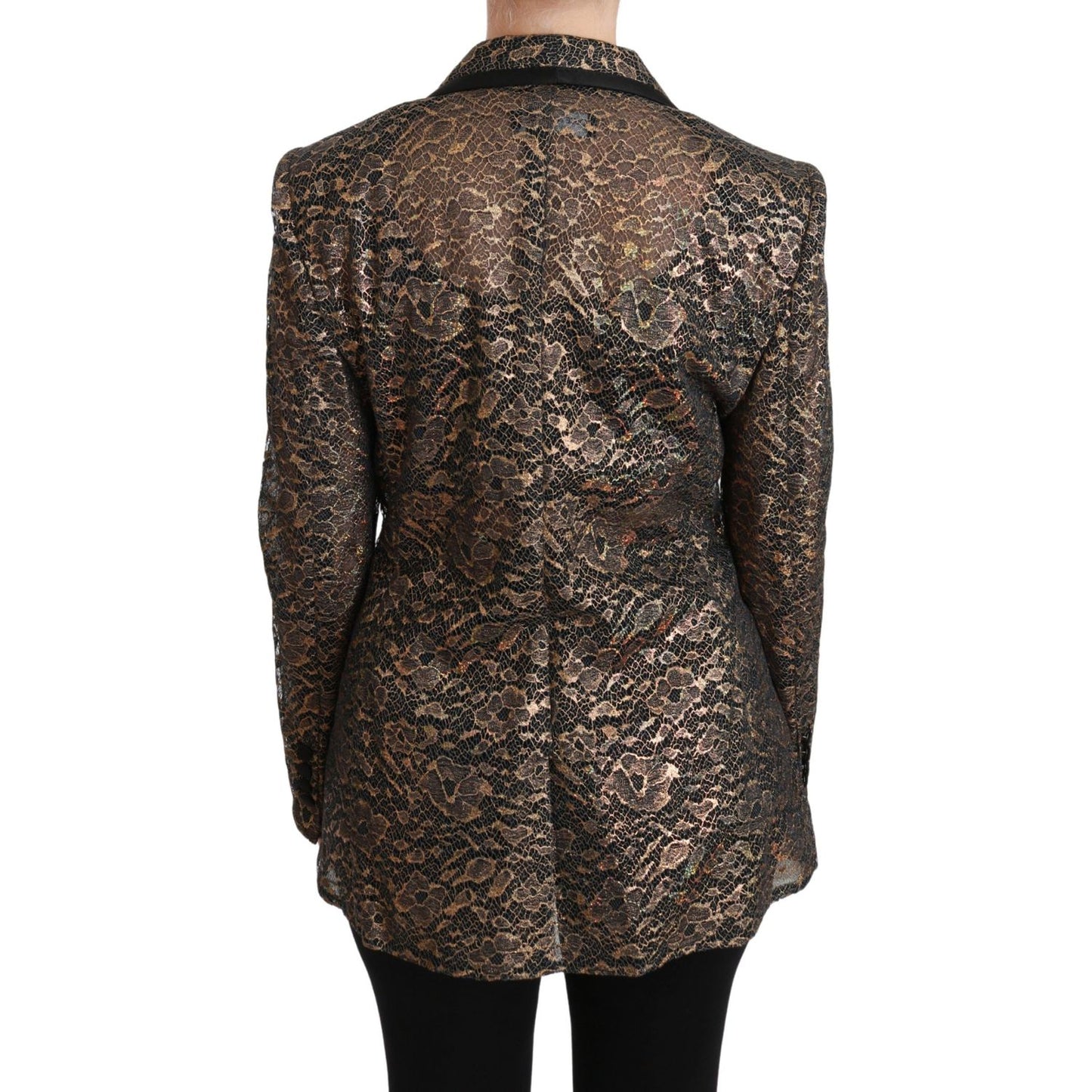 Dolce & Gabbana Elegant Gold Floral Lace Blazer Jacket Dolce & Gabbana Dark Slate Gray