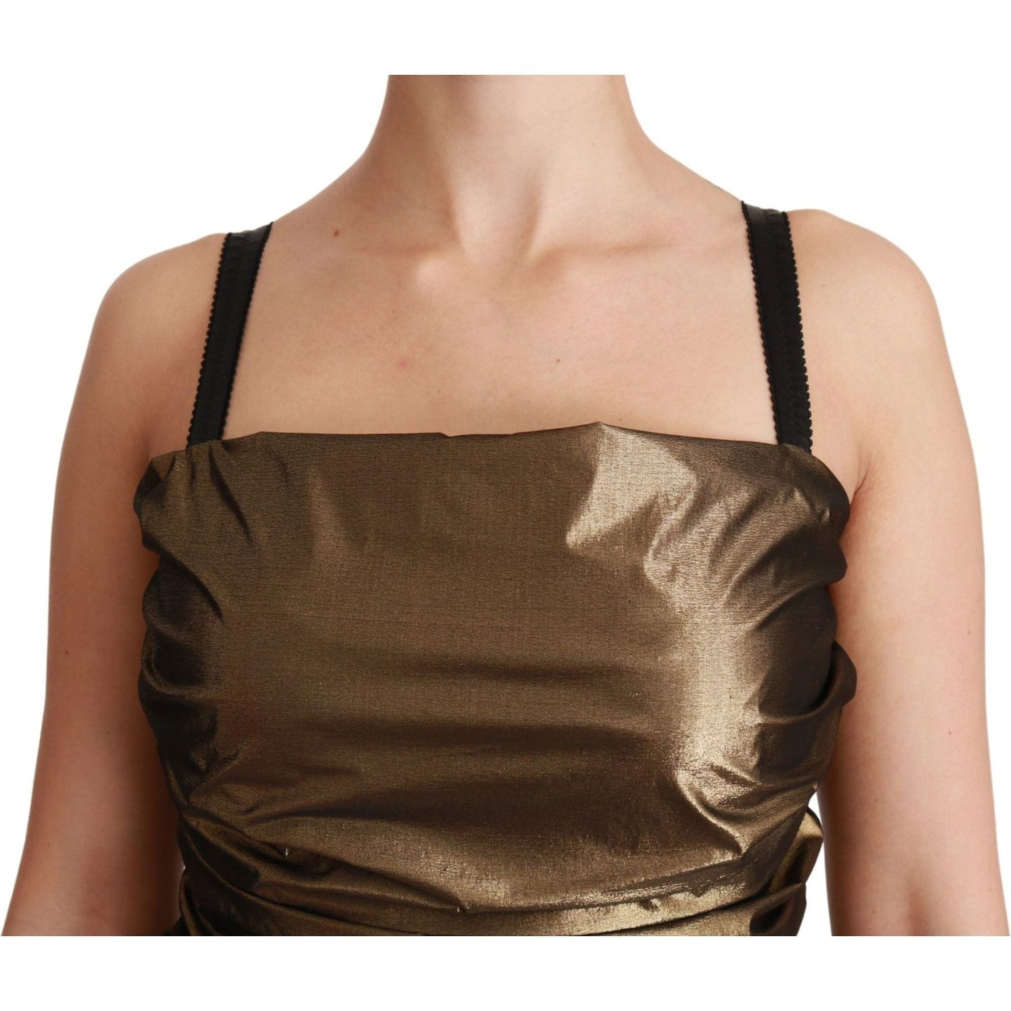 Dolce & Gabbana Bronze Bodycon Sheath Mini Dress Dolce & Gabbana Sienna