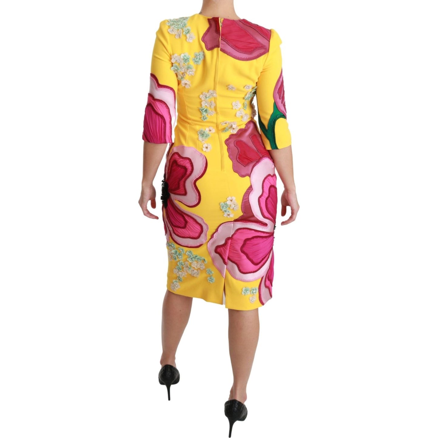 Dolce & Gabbana Sunshine Bloom Sheath Knee-Length Dress Dolce & Gabbana Sandy Brown