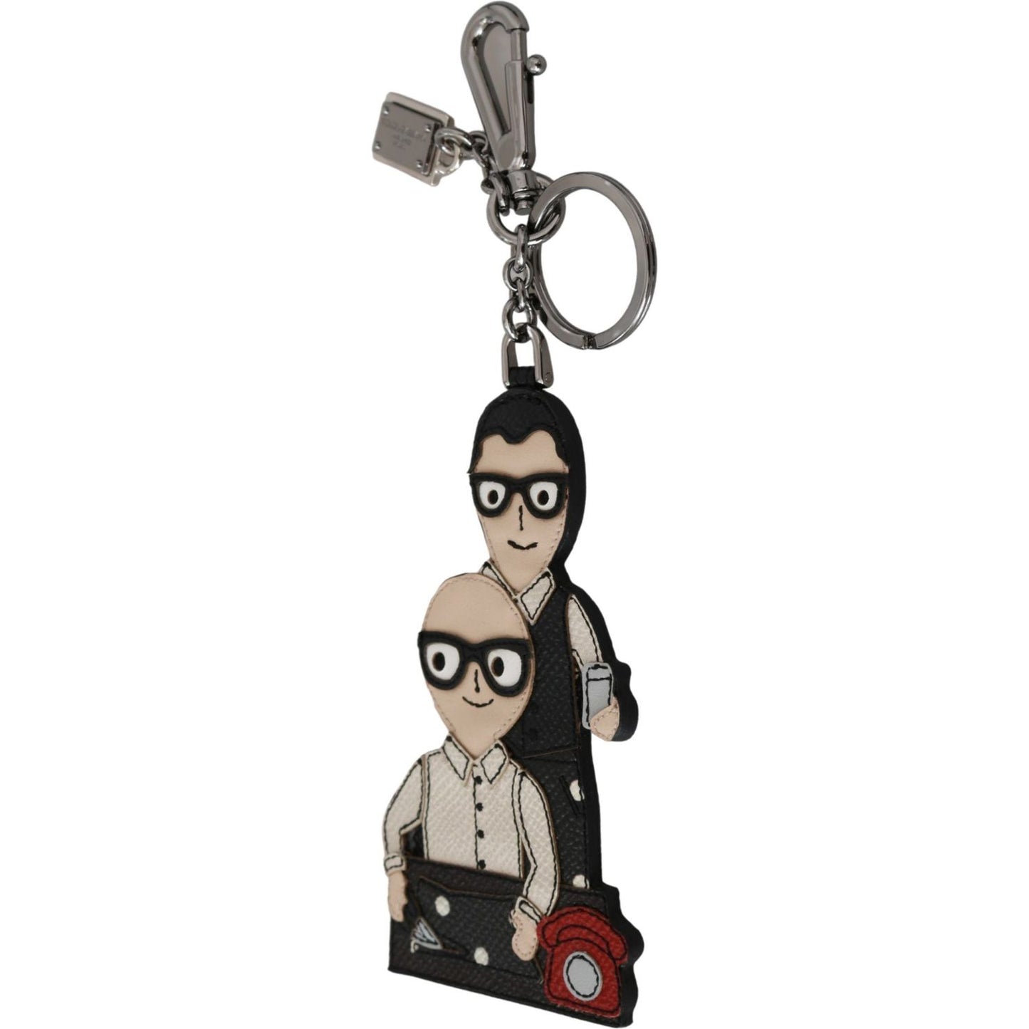 Dolce & Gabbana Elegant Tricolor Leather Keychain Keychain Dolce & Gabbana Dark Slate Gray