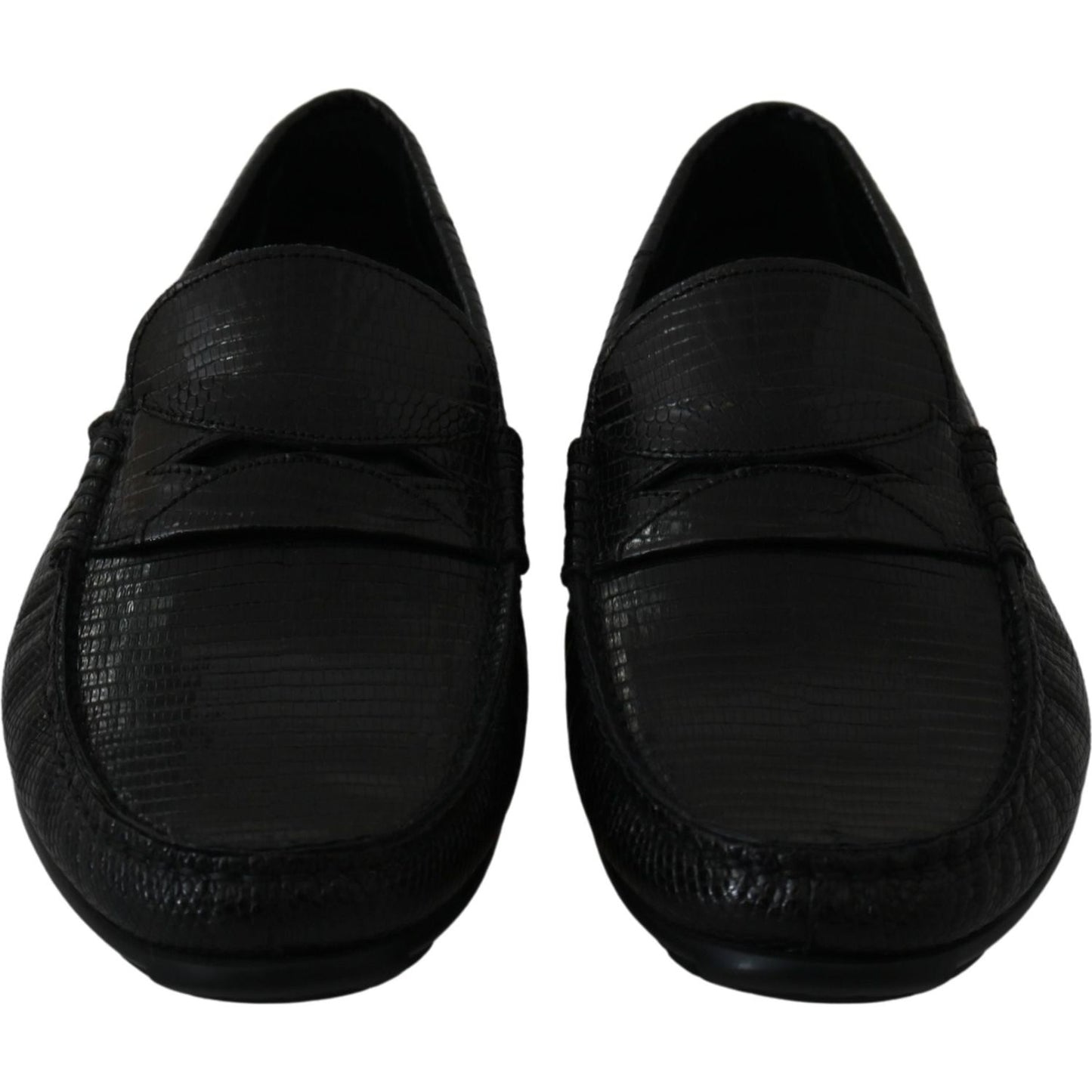 Dolce & Gabbana Exquisite Black Lizard Leather Loafers Dolce & Gabbana Black