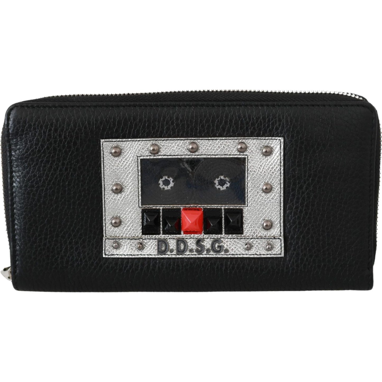 Dolce & Gabbana Elegant Black Leather Zip Continental Wallet Purse Dolce & Gabbana Black