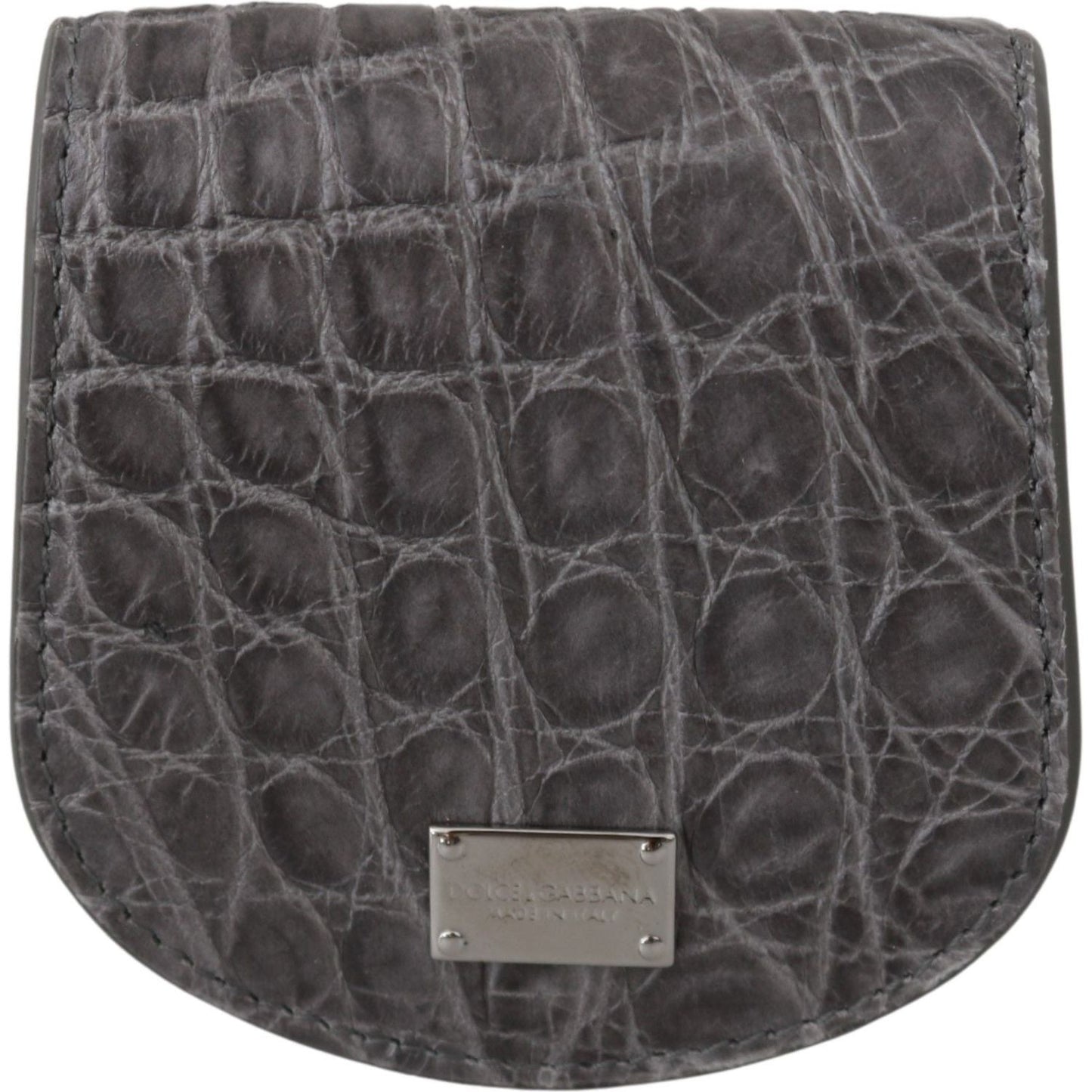 Dolce & Gabbana Exotic Gray Leather Condom Case Wallet Condom Case Dolce & Gabbana Dark Slate Gray