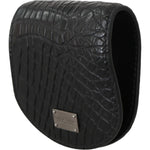 Dolce & Gabbana Sleek Black Leather Coin Case Wallet Condom Case Dolce & Gabbana Dark Slate Gray