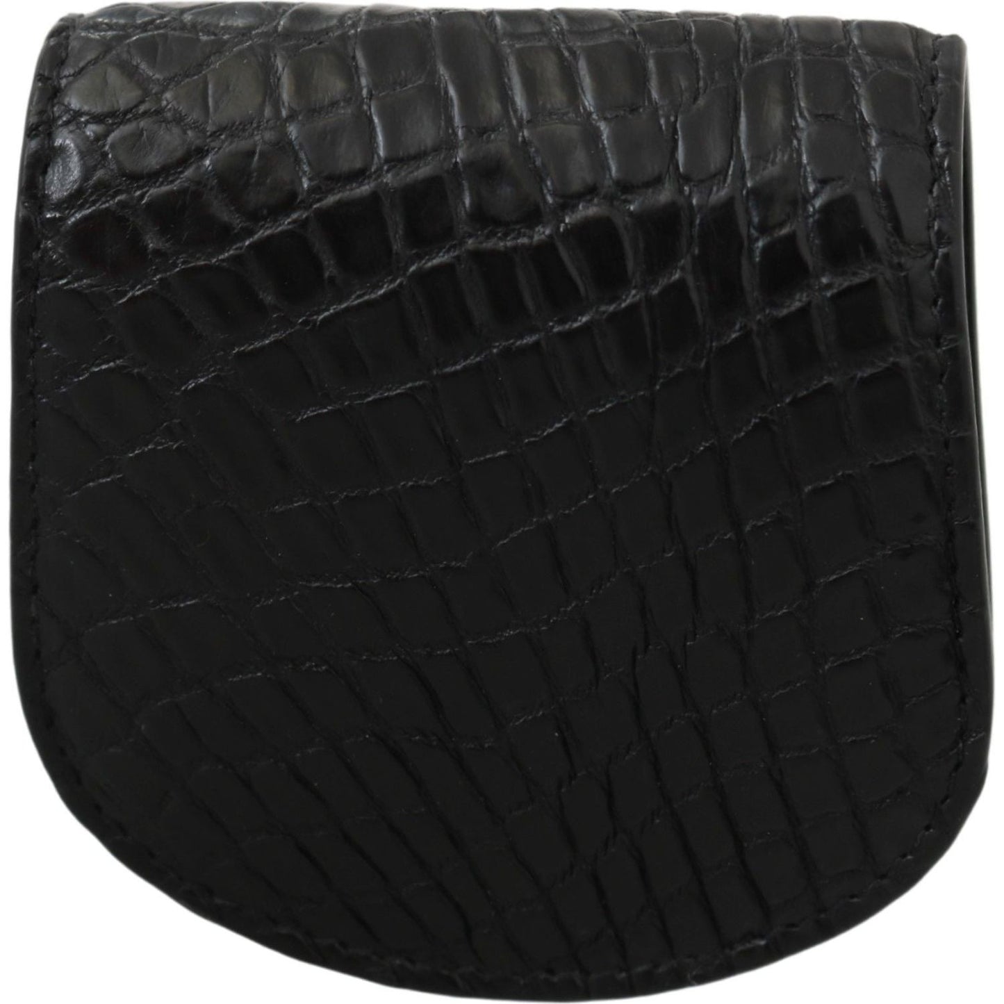 Dolce & Gabbana Sleek Black Leather Coin Case Wallet Condom Case Dolce & Gabbana Black