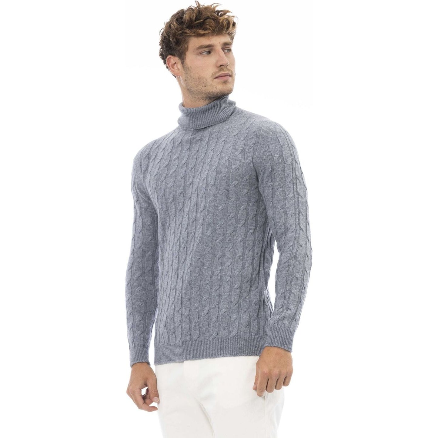 Alpha Studio Sweaters Sweaters Alpha Studio Light Slate Gray