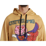 Dolce & Gabbana Exquisite Gold Hooded Cotton Sweater Dolce & Gabbana Dark Khaki