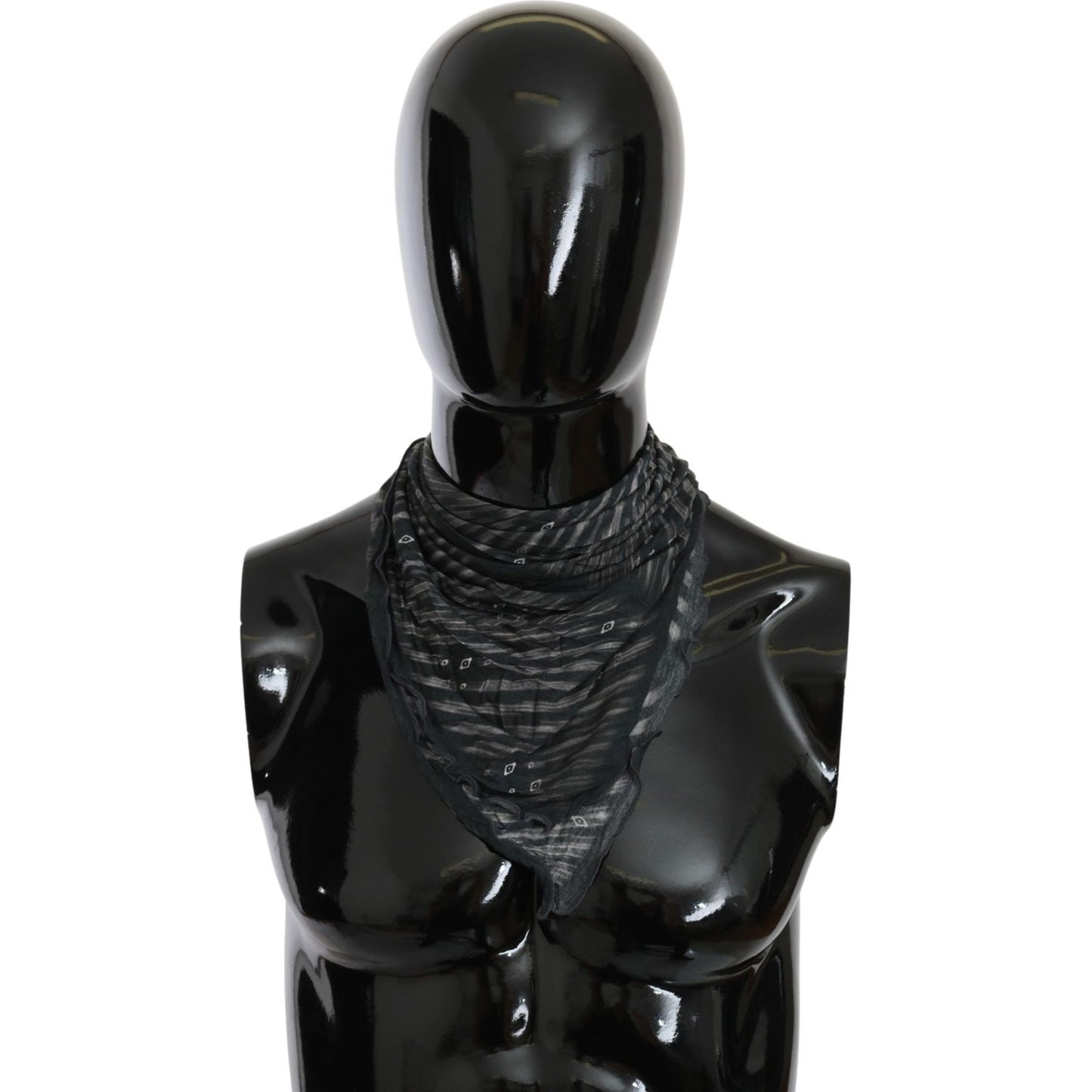 Costume National Elegant Black Striped Men's Viscose Scarf Scarves Costume National Black