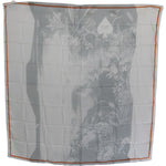 Costume National Elegant Floral Printed Silk Scarf Silk Wrap Shawls Costume National Dark Gray