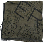 GF Ferre Elegant Patterned Wool-Blend Scarf GF Ferre Dark Slate Gray