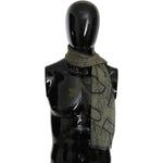 GF Ferre Elegant Patterned Wool-Blend Scarf GF Ferre Black