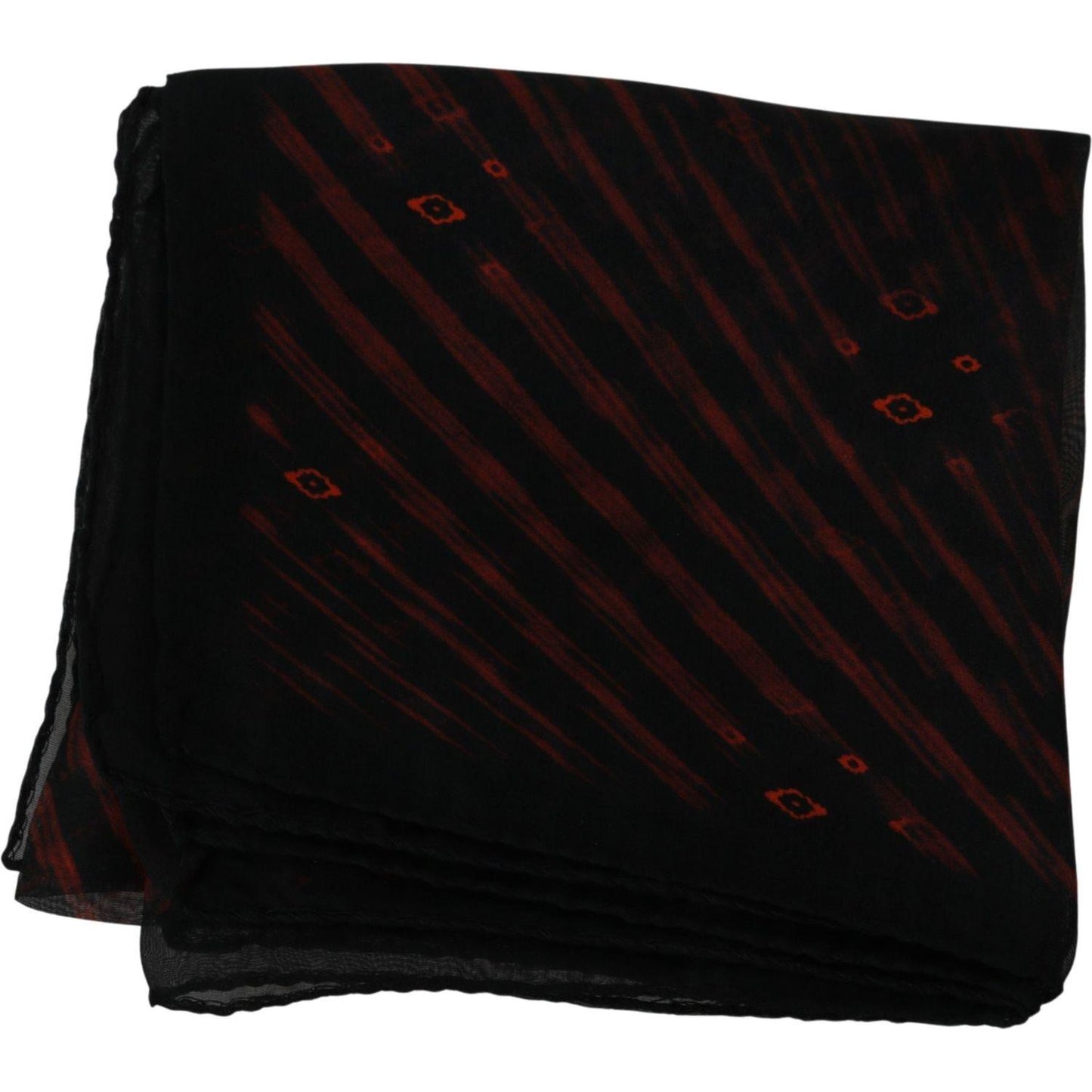 Costume National Elegant Silk Scarf Bandana Hat in Black Orange Silk Scarves Costume National Black
