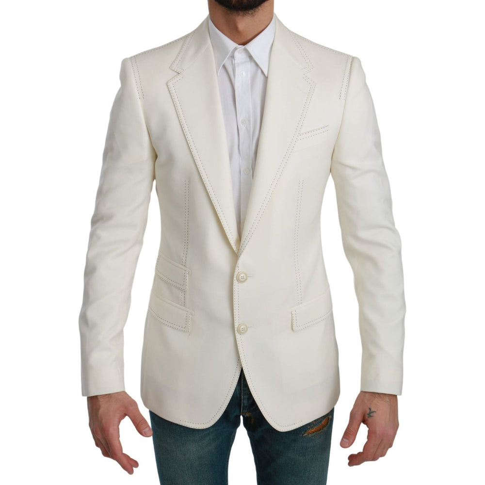 Dolce & Gabbana Elegant Slim Fit Virgin Wool Blazer Blazer Jacket Dolce & Gabbana Gray