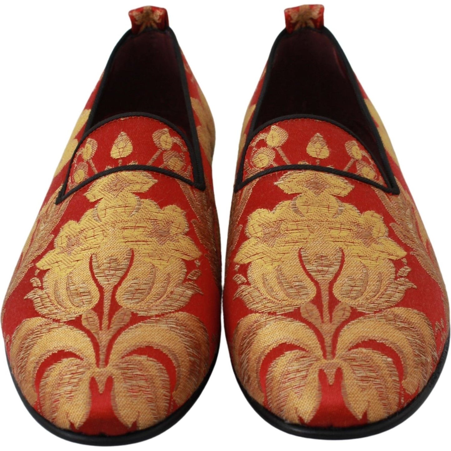 Dolce & Gabbana Rose Gold Brocade Loafers Slide Flats Dolce & Gabbana Sienna