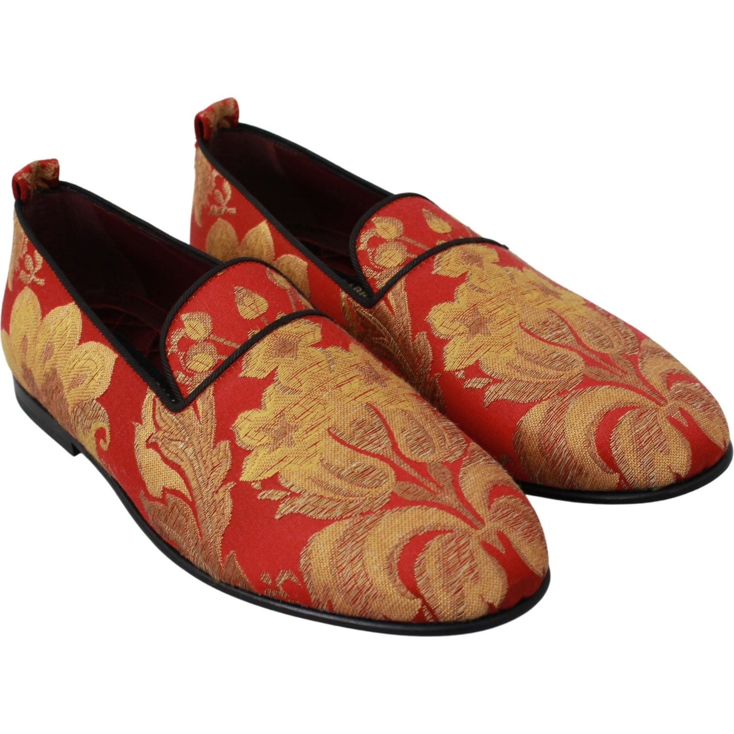 Dolce & Gabbana Rose Gold Brocade Loafers Slide Flats Dolce & Gabbana Sienna