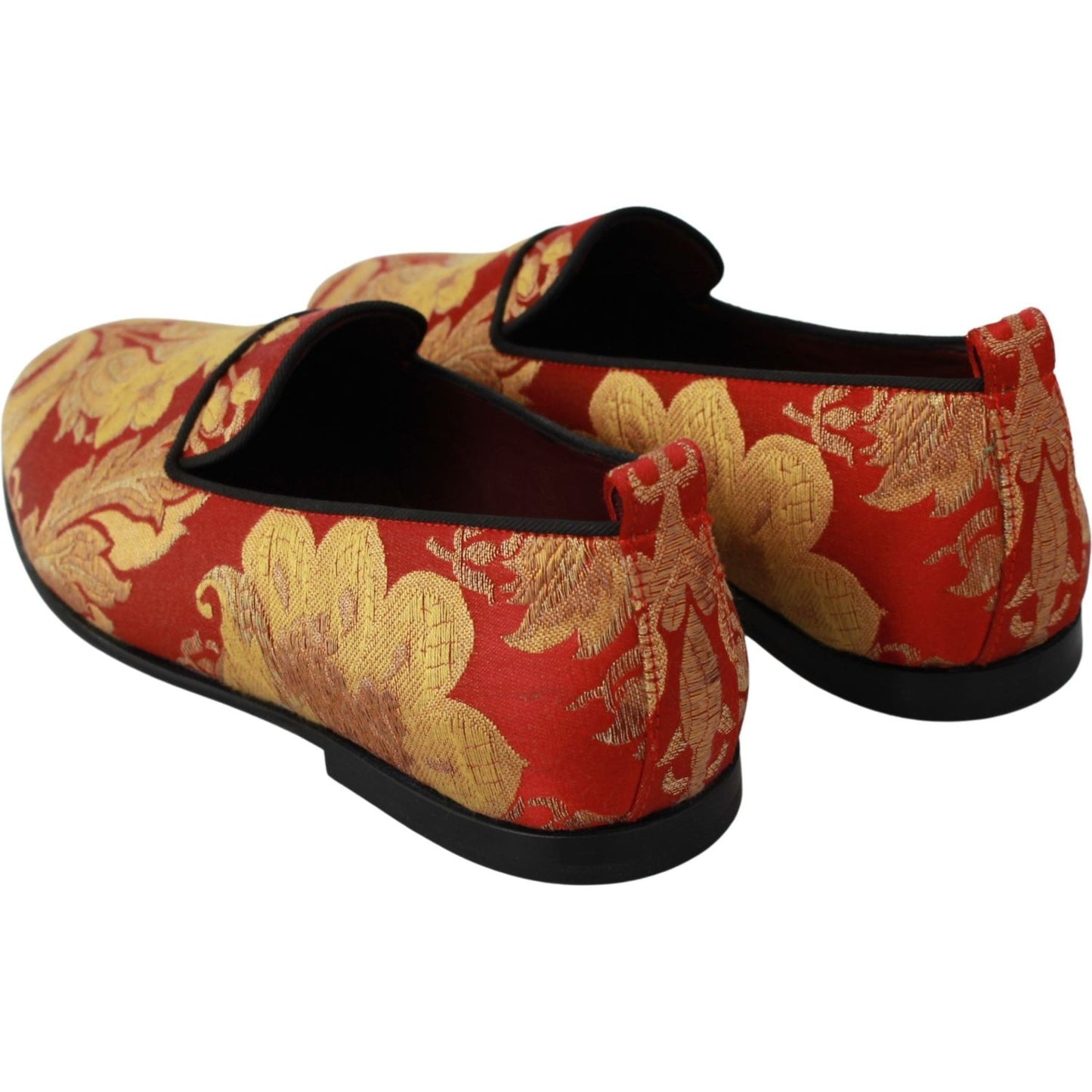 Dolce & Gabbana Rose Gold Brocade Loafers Slide Flats Dolce & Gabbana Sienna