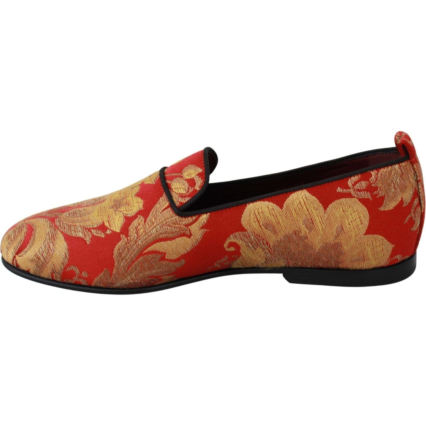 Dolce & Gabbana Rose Gold Brocade Loafers Slide Flats Dolce & Gabbana Sienna