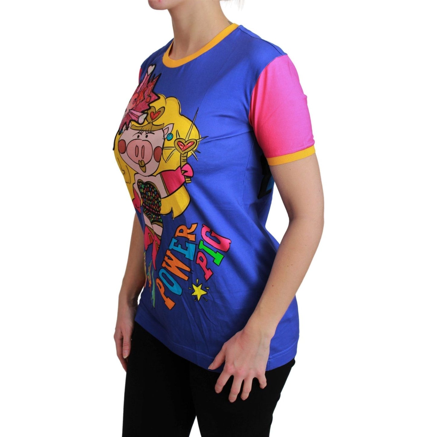 Dolce & Gabbana Chic Crewneck Cotton Tee with Supergirl Motive Dolce & Gabbana Rosy Brown