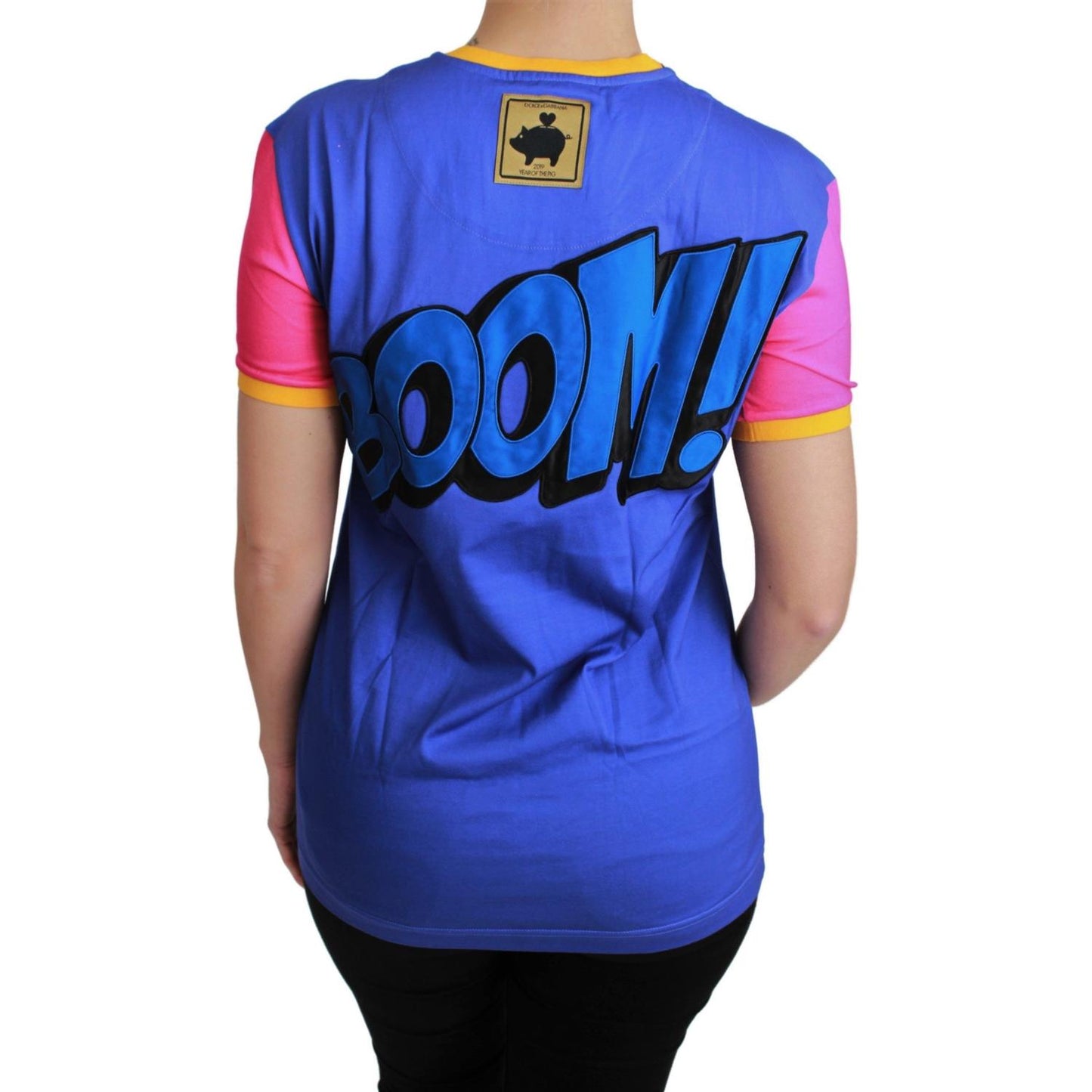 Dolce & Gabbana Chic Crewneck Cotton Tee with Supergirl Motive Dolce & Gabbana Royal Blue
