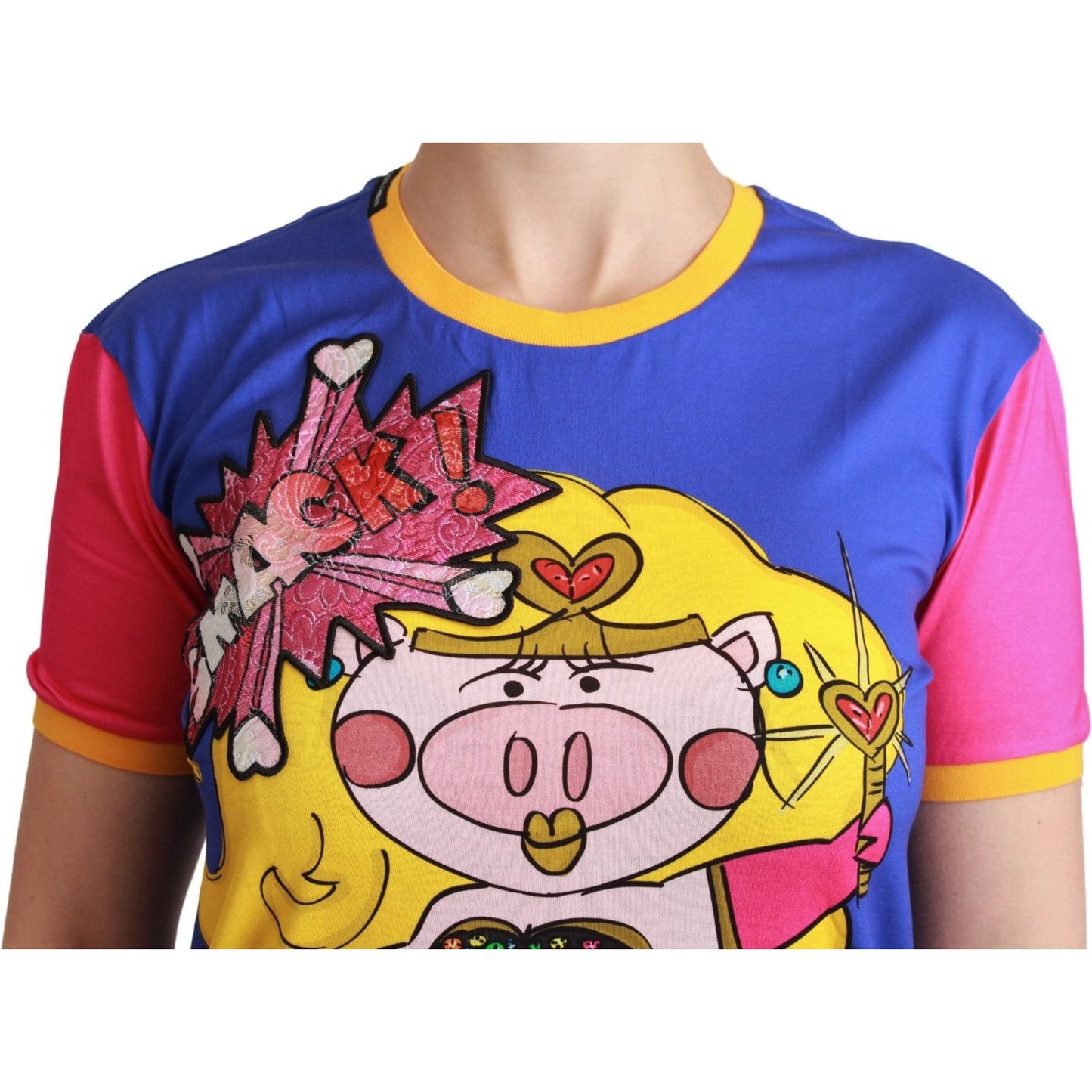 Dolce & Gabbana Chic Crewneck Cotton Tee with Supergirl Motive Dolce & Gabbana Rosy Brown