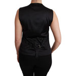 Dolce & Gabbana Elegant Silver Sleeveless Brocade Vest Dolce & Gabbana Rosy Brown