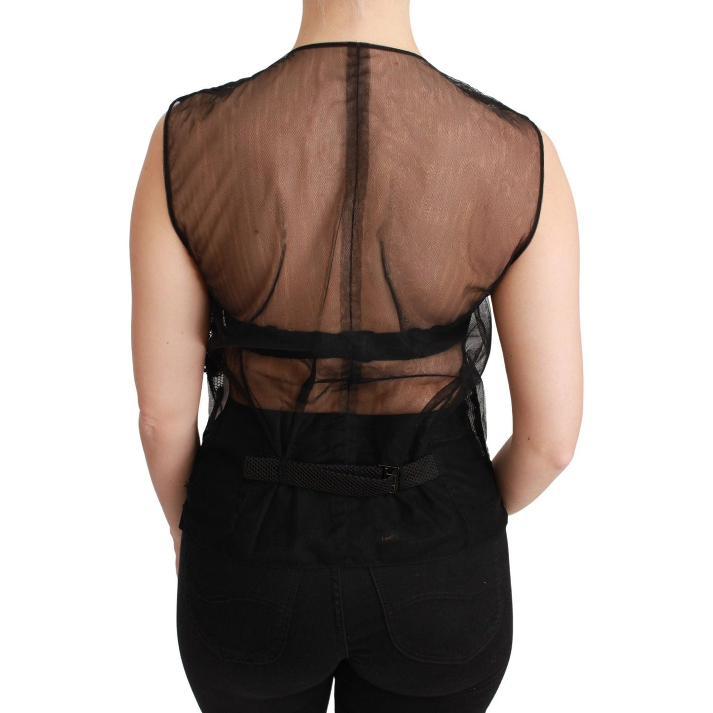 Dolce & Gabbana Black Floral Brocade Top Gilet Waistcoat