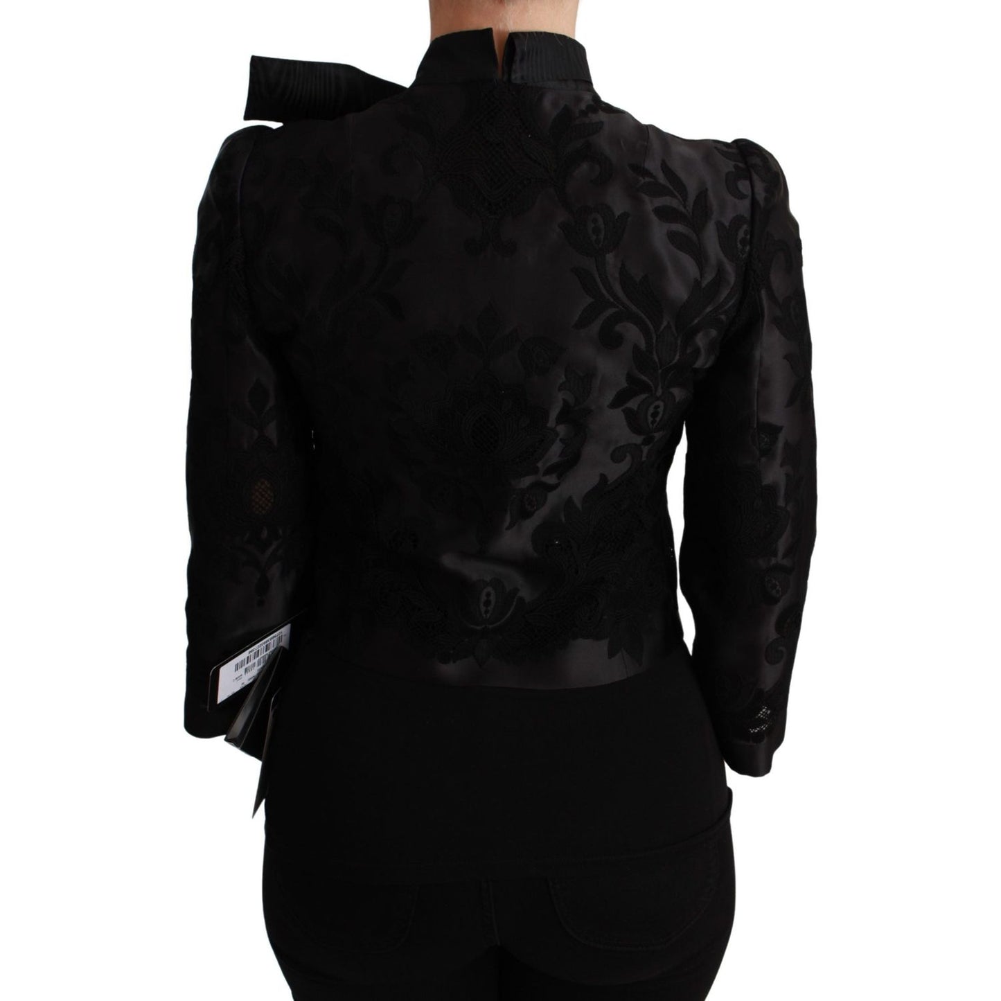 Dolce & Gabbana Exquisite Floral Jacquard Corset Blazer Coats & Jackets Dolce & Gabbana Black