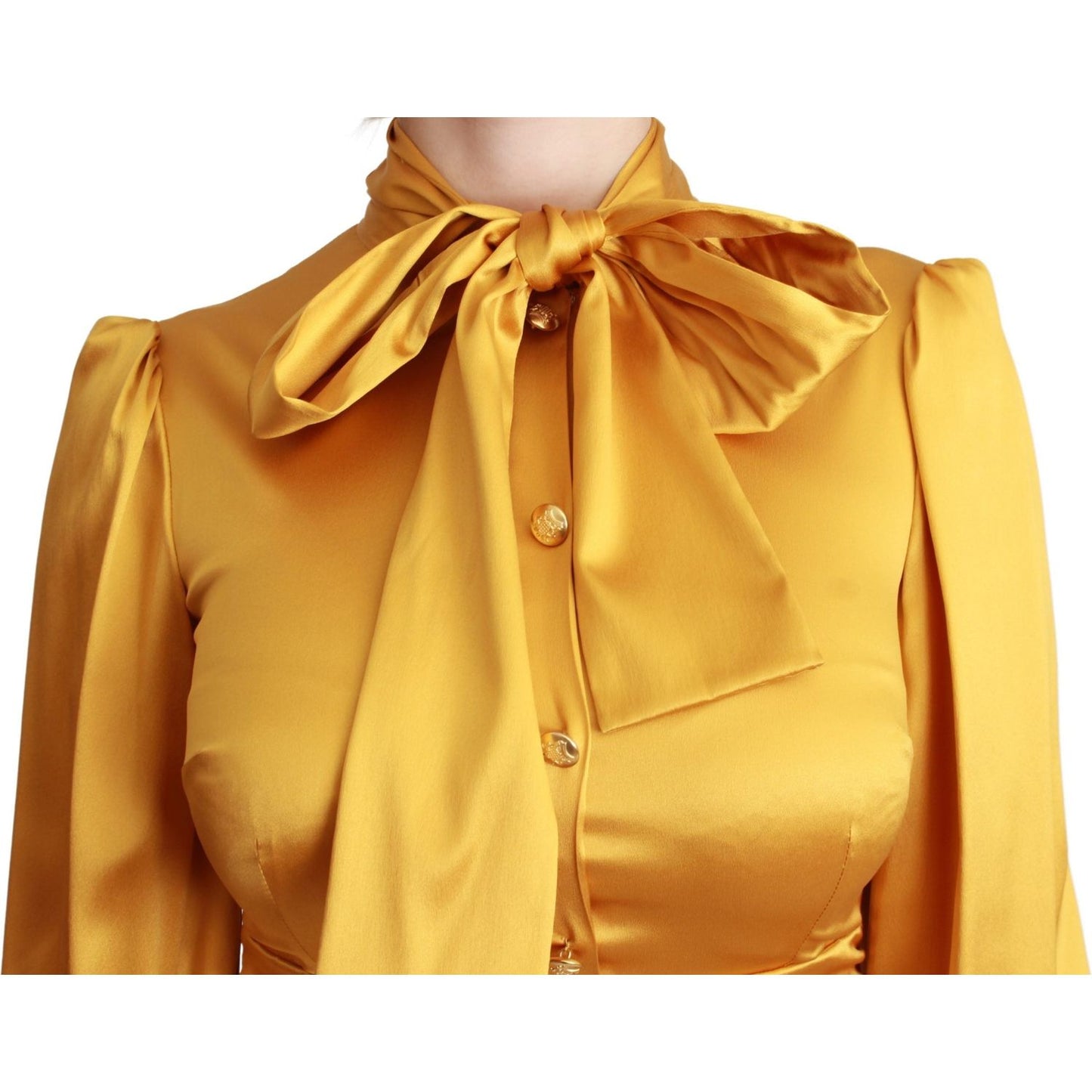 Dolce & Gabbana Radiant Yellow Silk Bodycon Mini Dress Dolce & Gabbana Goldenrod