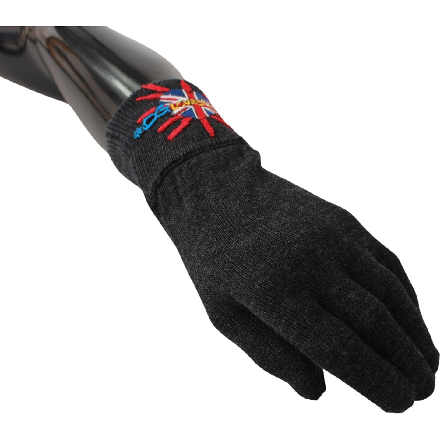 Dolce & Gabbana Gray Virgin Wool Unisex Gloves Dolce & Gabbana Dark Slate Gray